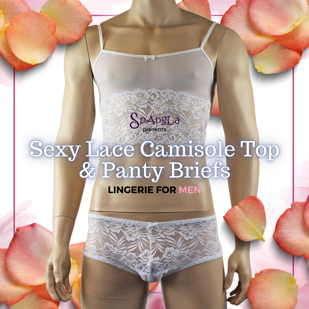 Scalloped Edged White Men’s Lingerie Fantasy by Spangla!