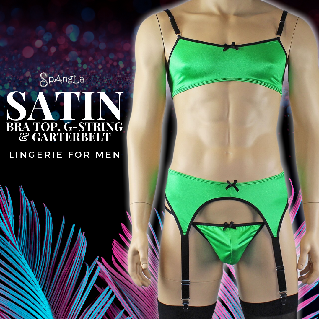 Spangla Lingerie Ensemble for Men Stuns in Lime Green!