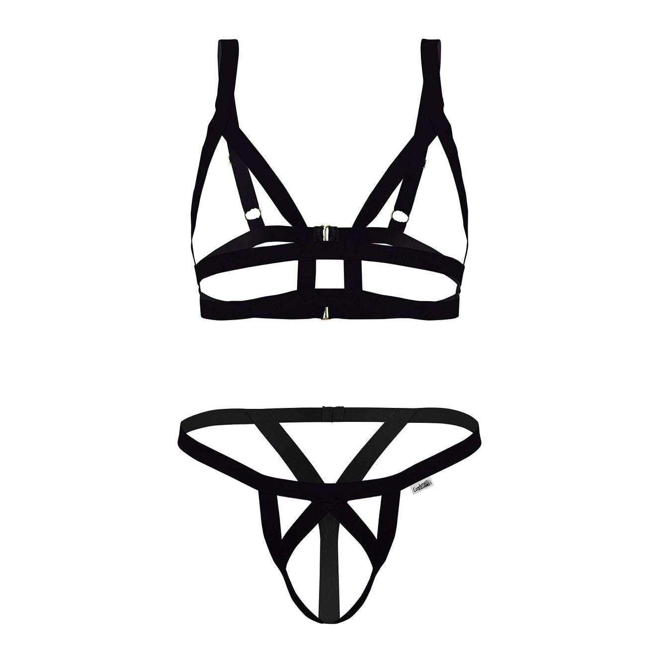 CandyMan 99822 Two Piece Lingerie Outfit Black