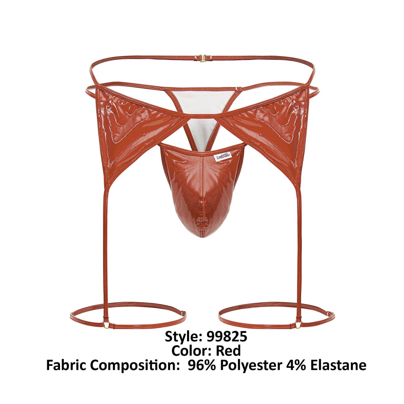 CandyMan 99825 Dom Outfit Mens Garterbelt Thong Red