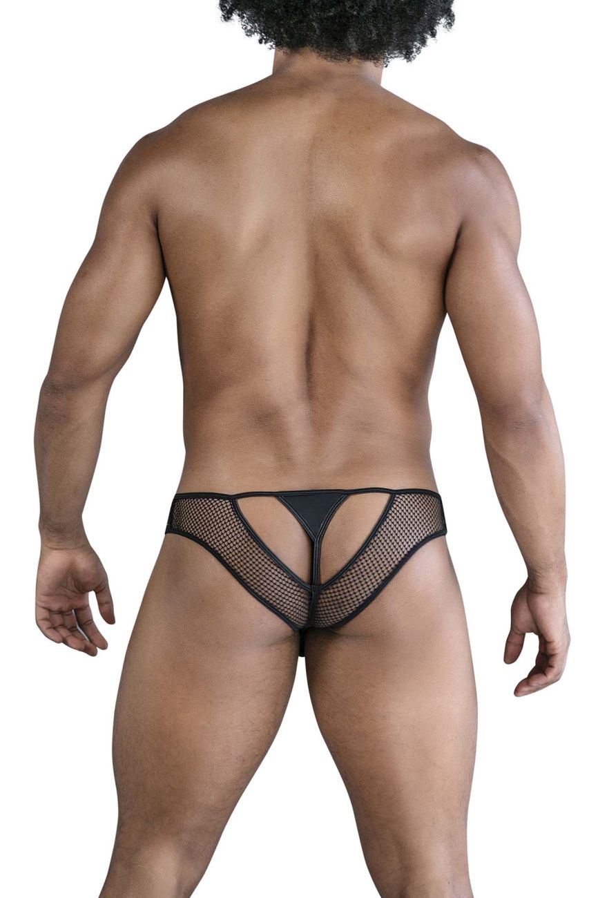 CandyMan 99826 Male Fishnet Thongs Black