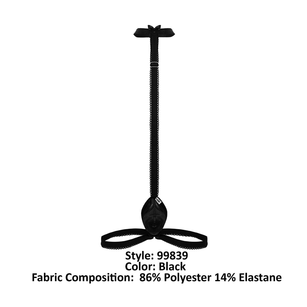 CandyMan 99839 Mens Tie Thong Harness Costume Black