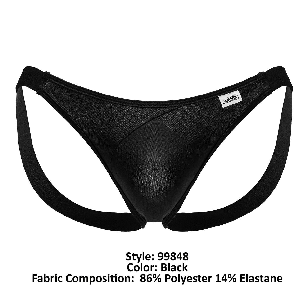 CandyMan 99848 Mens Deep V Back Bikini Thongs Black