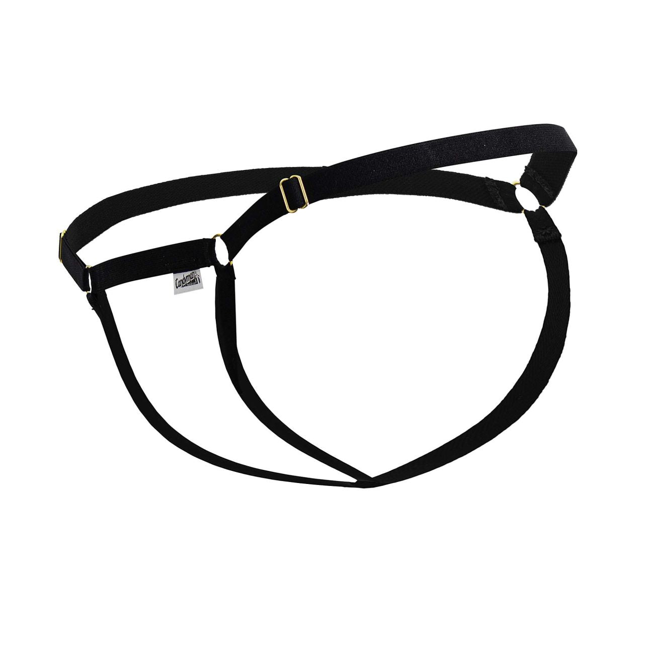 CandyMan 99852 Mens Strap Nudist Thongs Black