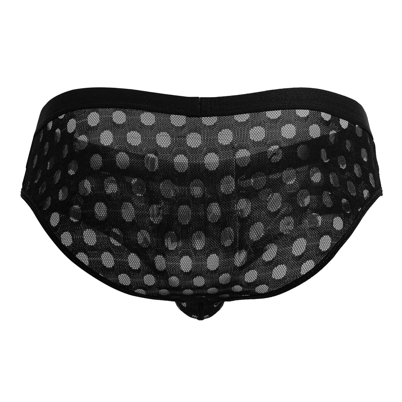 CandyMan 99855 Mens Sheer Polka Mesh Briefs Black