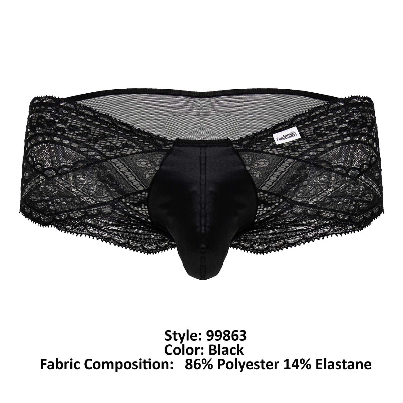 CandyMan 99863 Mens Sexy Lace Briefs Panty Black
