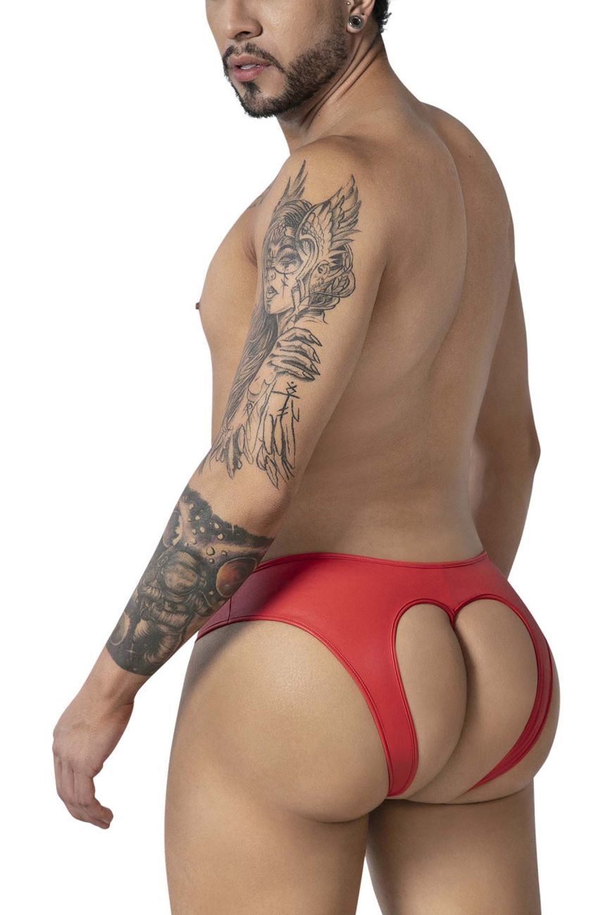 CandyMan 99908 Mens Heart Cut Out Back Briefs Red