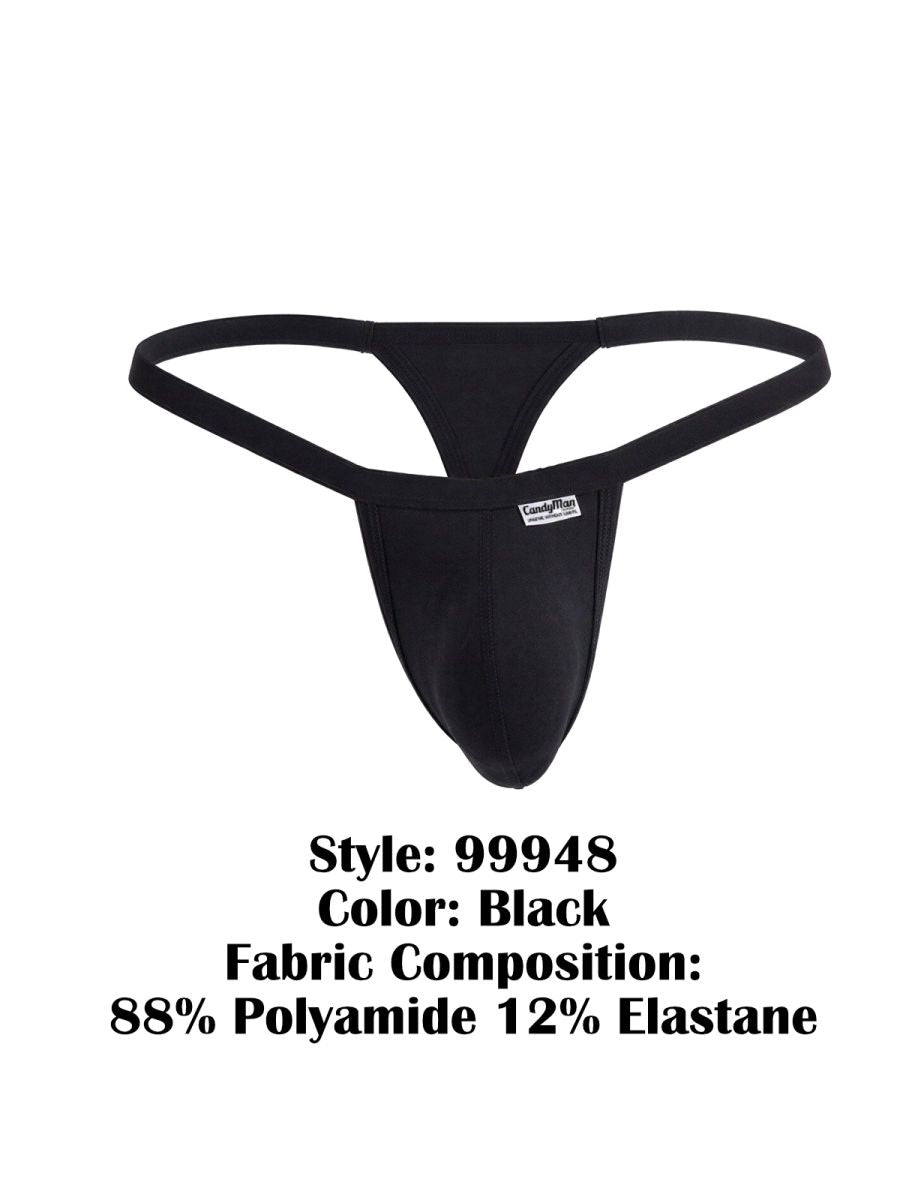 CandyMan 99948 Mens Minimalism Sleek & Modern Thong Black