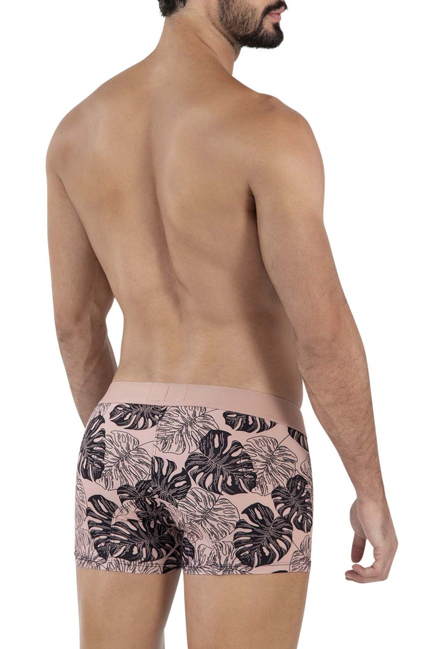 Clever 1635 Pacif Mens Leaf Print Trunks Pink