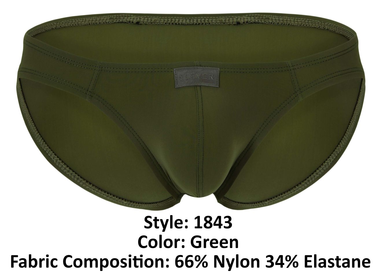 Clever 1843 Buenavista Mens Sleek Modern Bikini Briefs Green