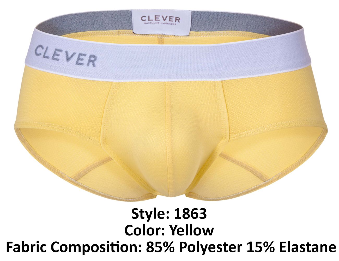 Clever 1863 Male Lecler Modern Comfort Briefs Yellow