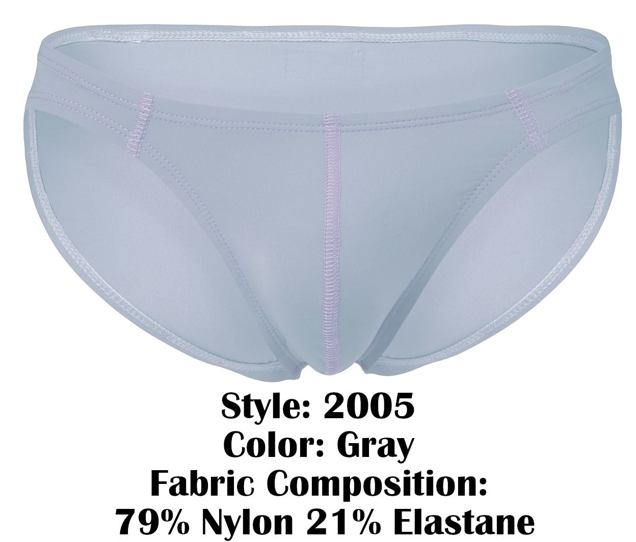 Clever 2005 Raices Mens Sleek Minimal Cut Briefs Gray