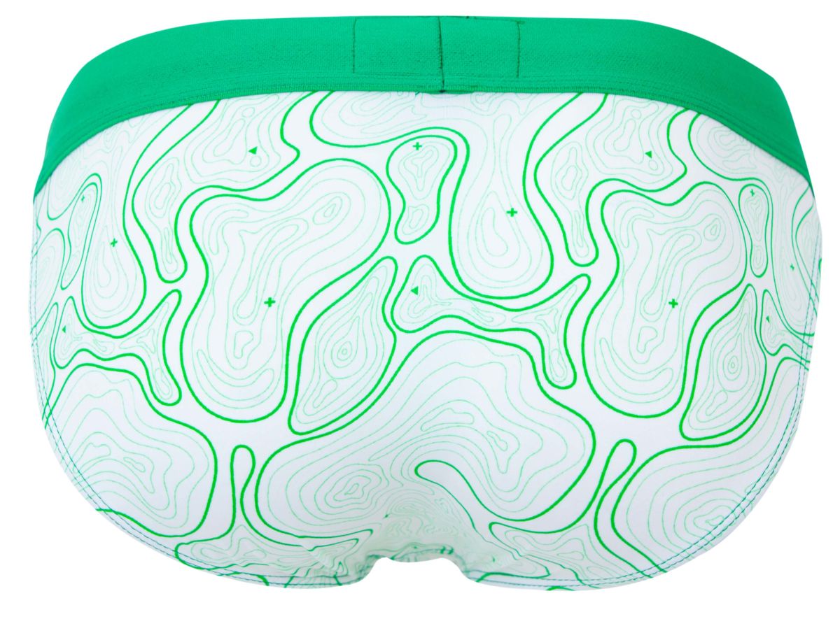Clever 2057 Maze Mens Sporty Modern Bikini Brief Green