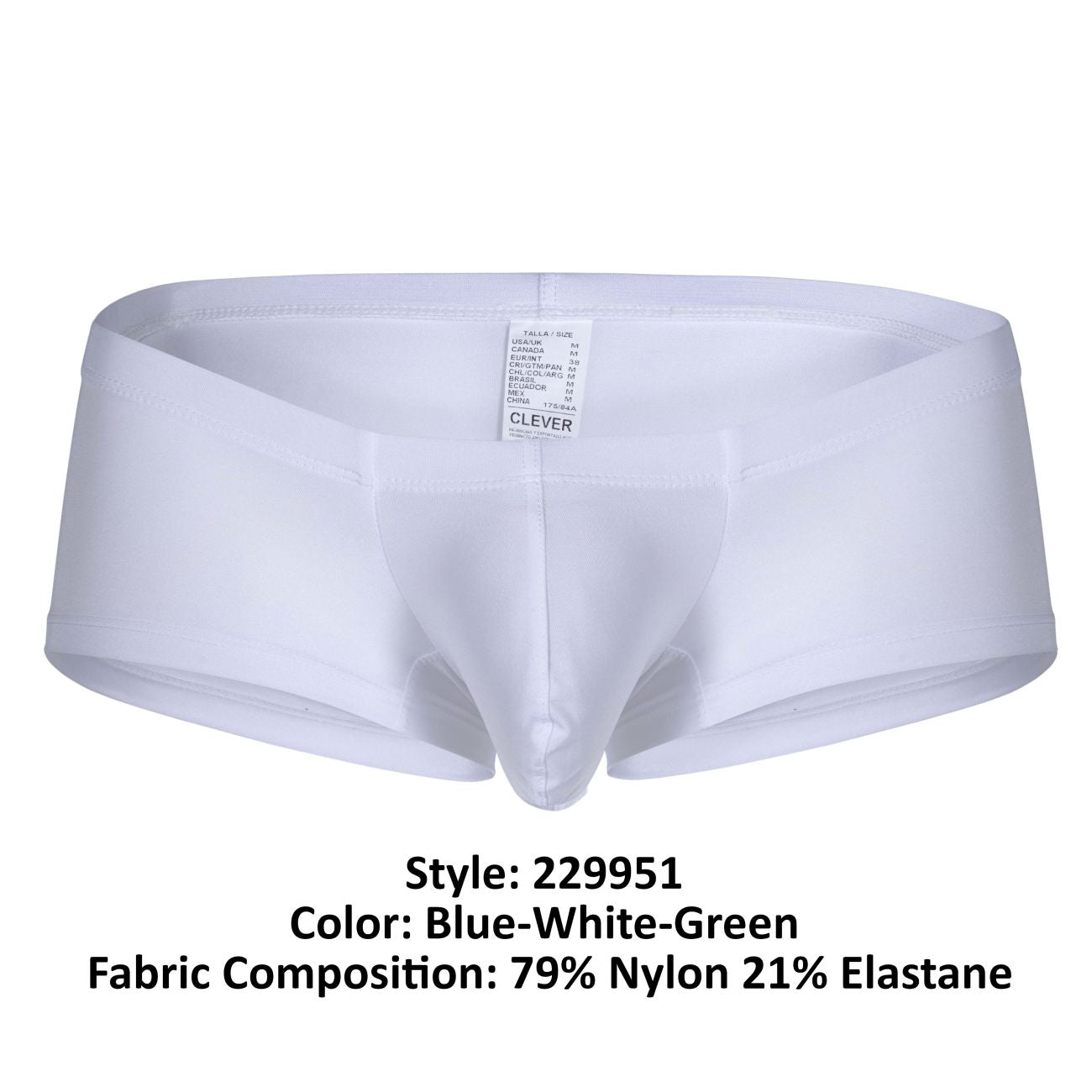 Clever 3 PK 229951 Australian Latin Trunks Blue-White-Green