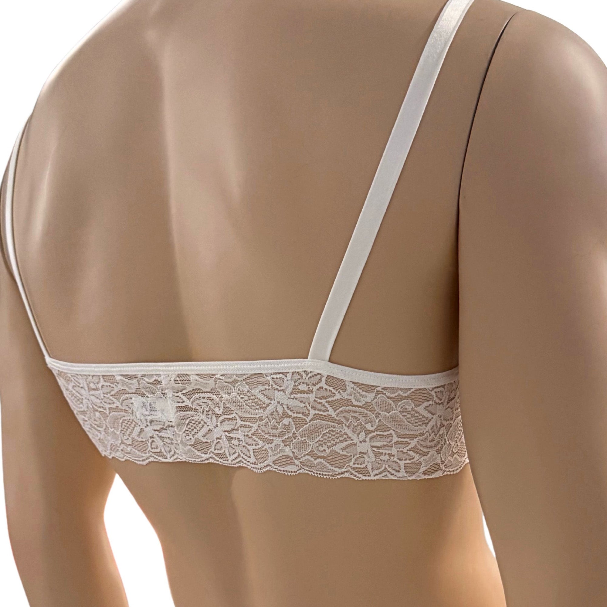 Mens Jackie & Lace Bra Top with Fun & Flirty Detail (light pink & white lace plus other colours