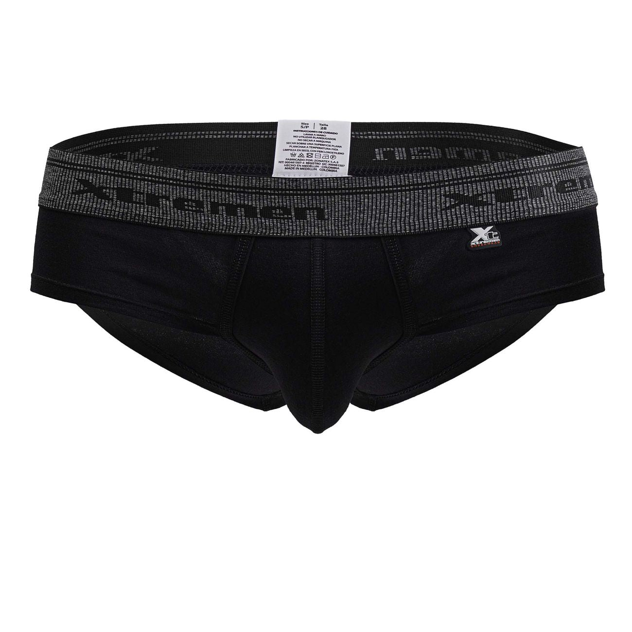 Xtremen 41315 Mens Cotton Blend Wide Side Briefs Black