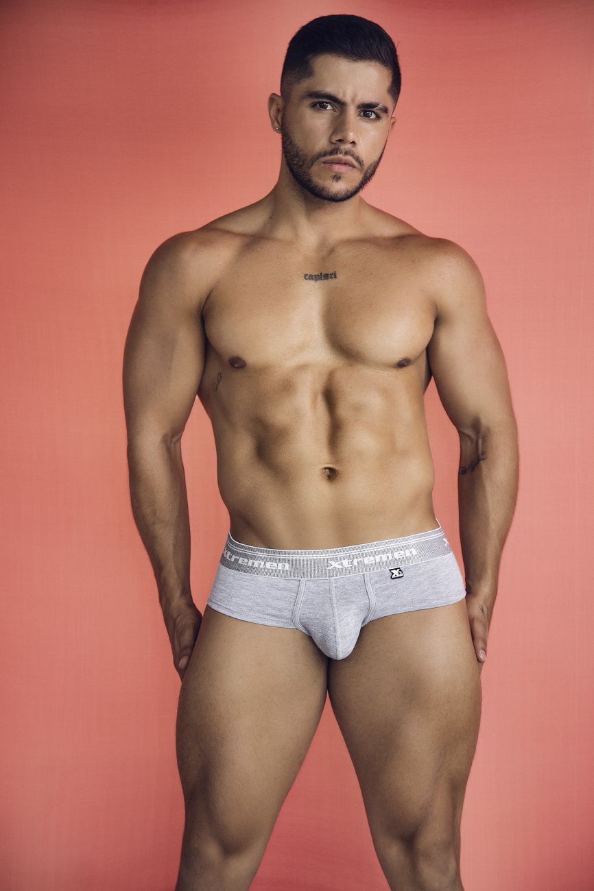 Xtremen 41315 Mens Cotton Blend Wide Side Briefs Jasper Gray