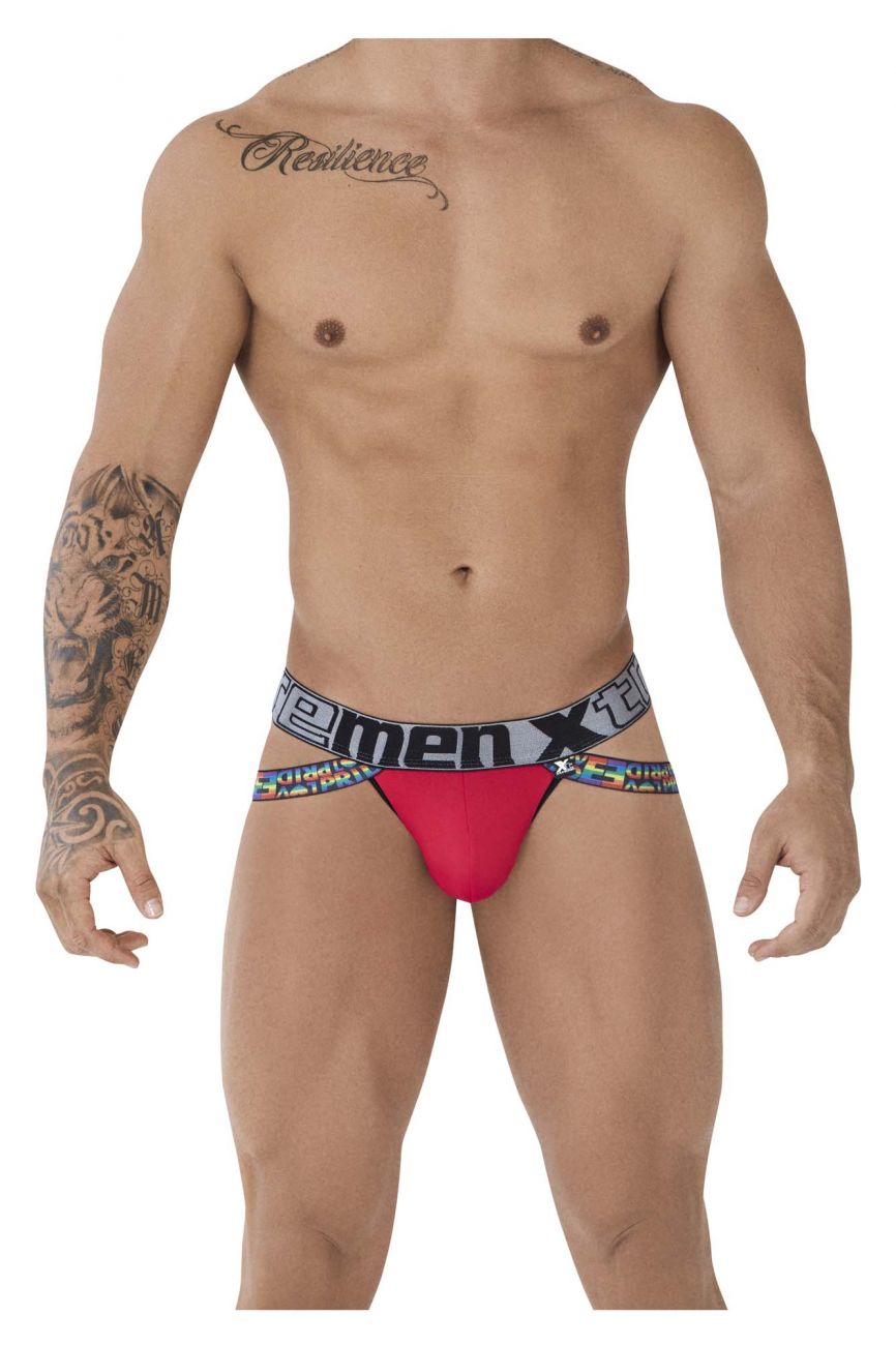 Xtremen 91084 Microfiber Pride Jockstrap Red