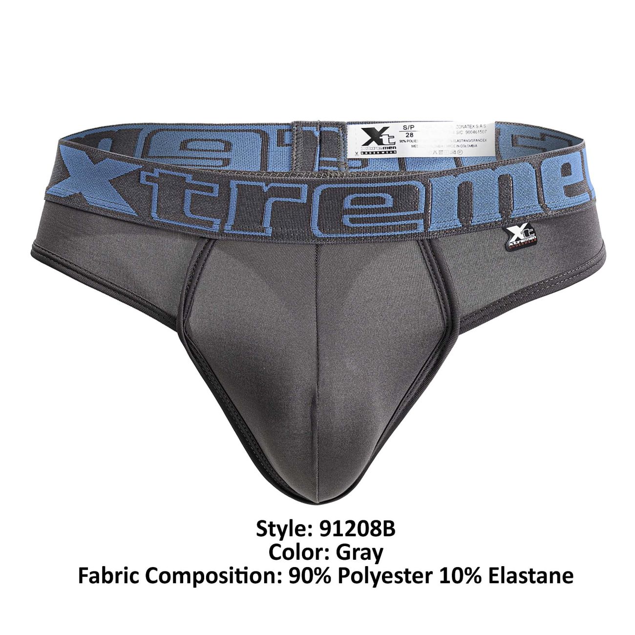Xtremen 91208B Microfiber Mens Thongs Gray