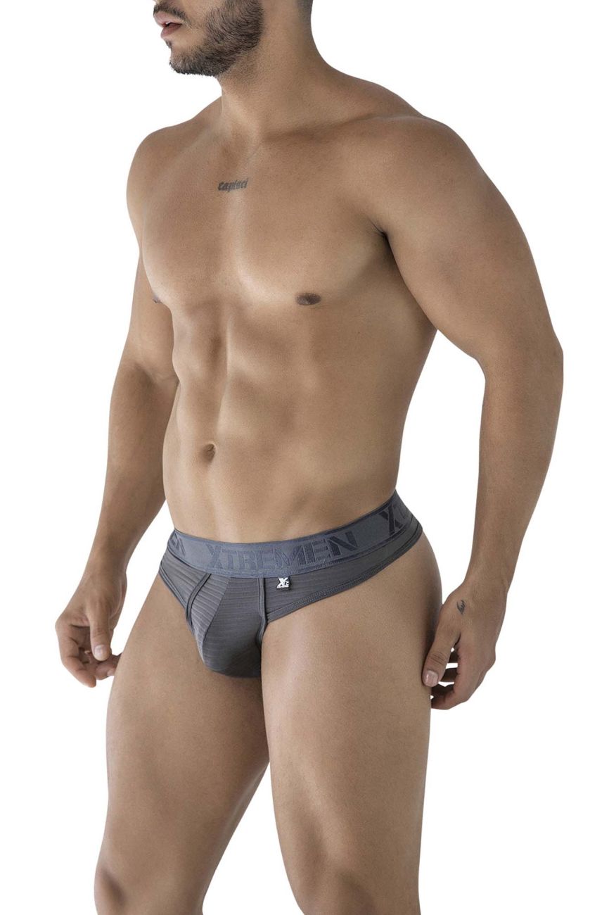 Xtremen 91211B Mens Soft Microfiber Thongs Gray