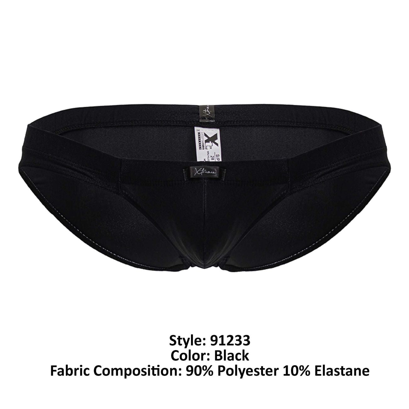 Xtremen 91233 Mens Microfiber Contoured Briefs Black