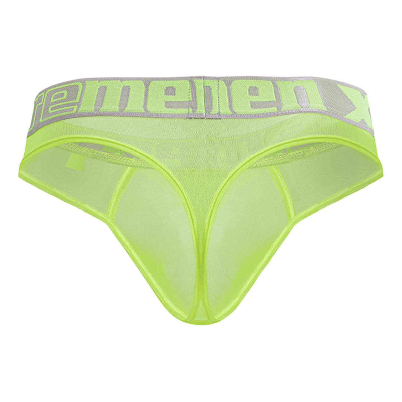 Xtremen 91235 Mens Sheer Microfiber Thong Neon Green