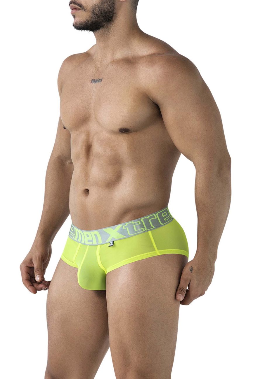 Xtremen 91236 Mens Sheer Microfiber Briefs Neon Green