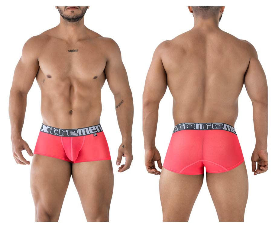 Xtremen 91237 Mens Sheer Microfiber Trunks Fuchsia