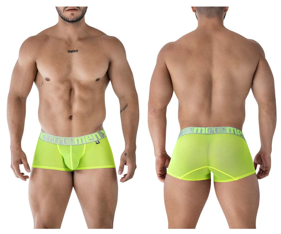 Xtremen 91237 Mens Sheer Microfiber Trunks Neon Green