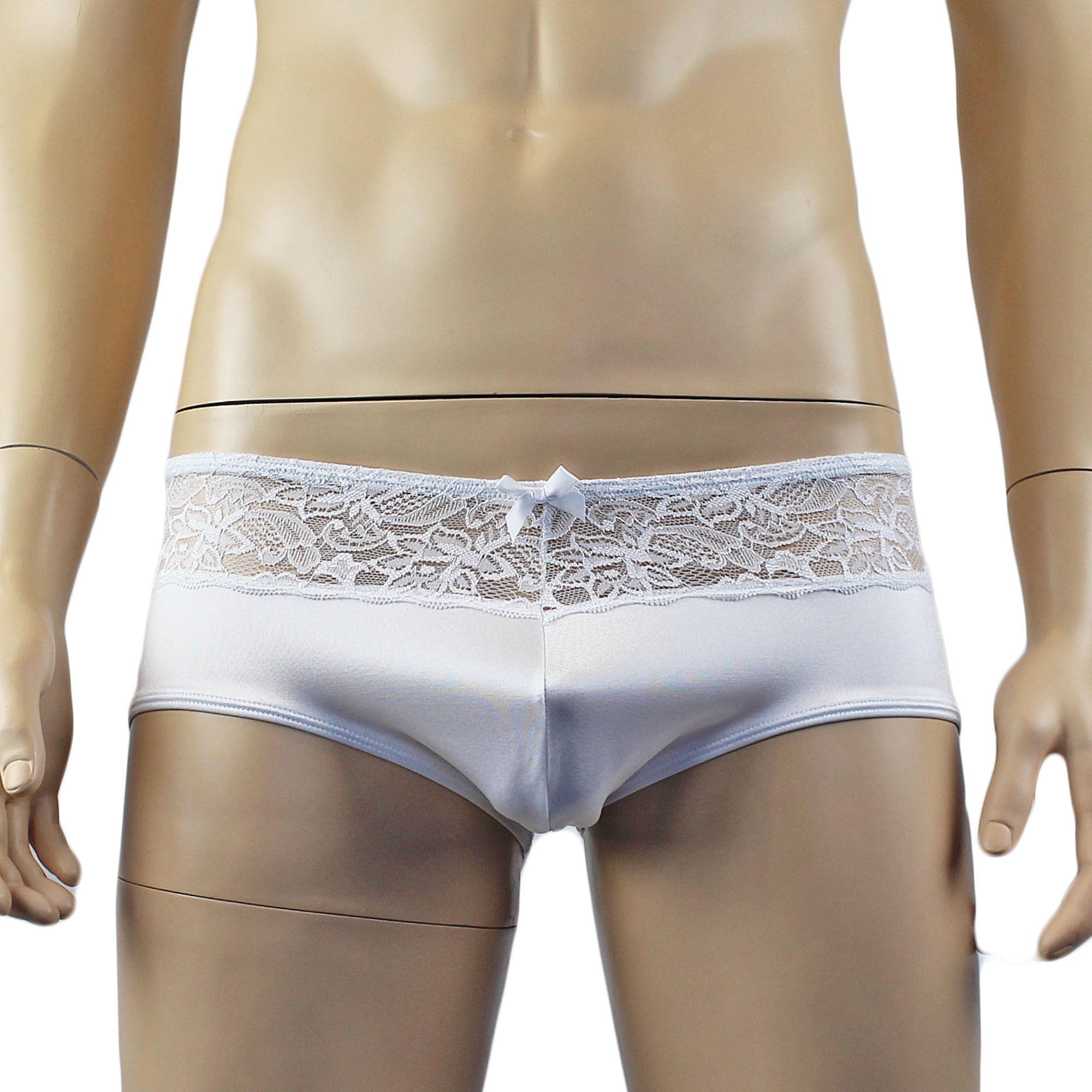 Male Romance Stretch Spandex Boxer Briefs & Garterbelt White or Black