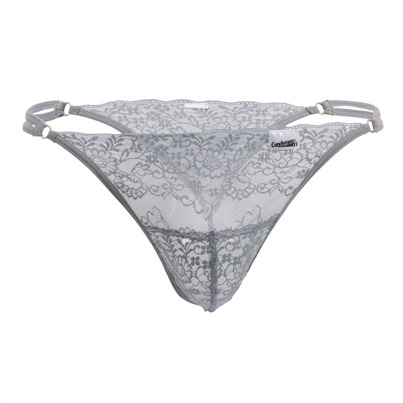CandyMan 99421X Lace G-String Thongs Gray Plus Sizes