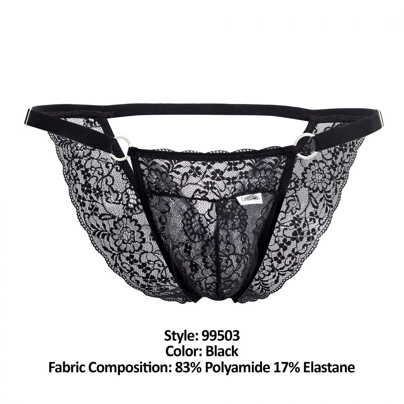 CandyMan 99503 Peekaboo Lace Bikini Black