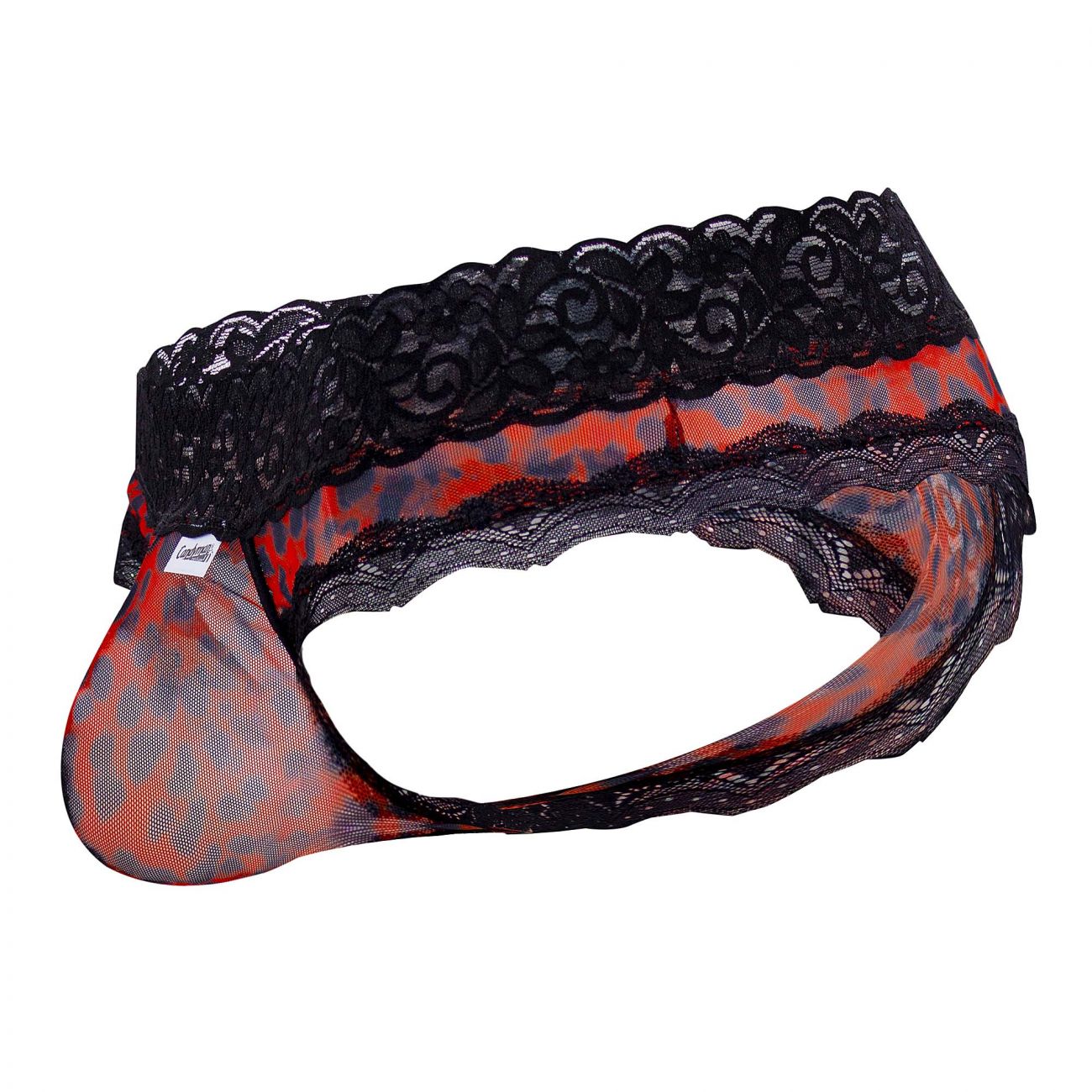 CandyMan 99596 Mesh-Lace Thongs Leopard Print