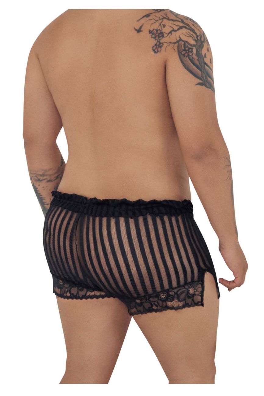 CandyMan 99601X Lounge Pajama Shorts Black Plus Sizes
