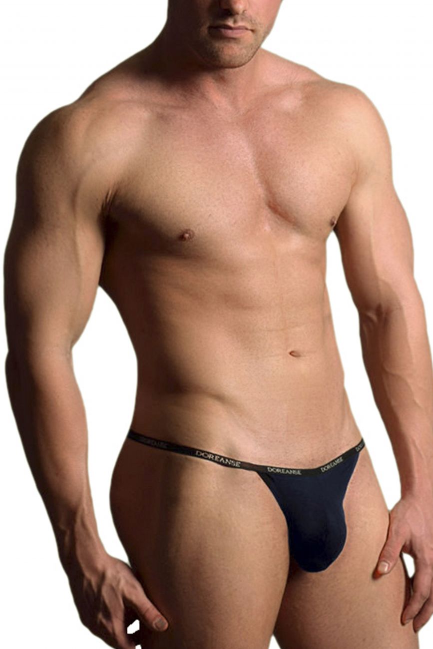 Doreanse 1330-NVY Ribbed Modal T-thong