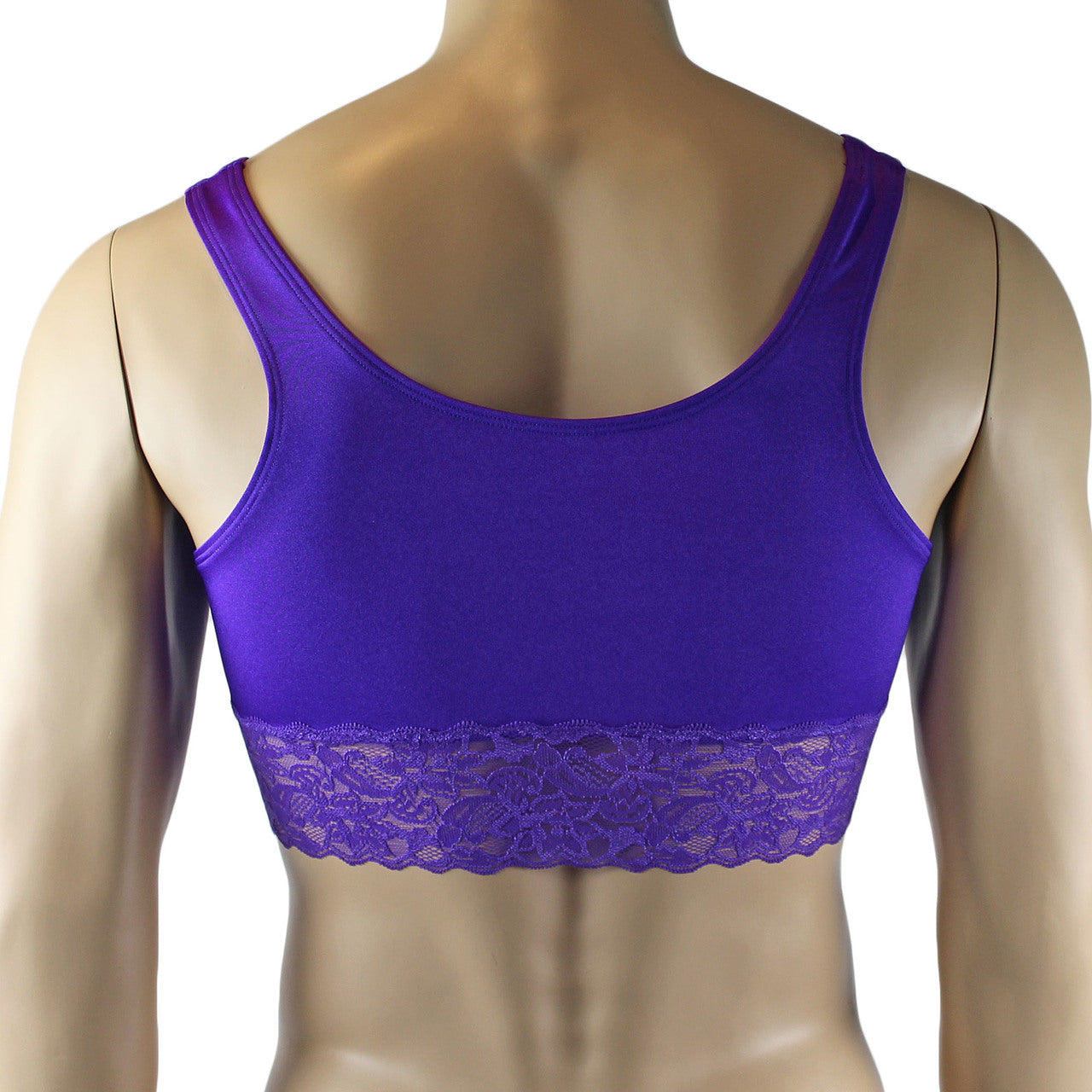 Male Penny Lingerie Bra Camisole Top with Lace Purple