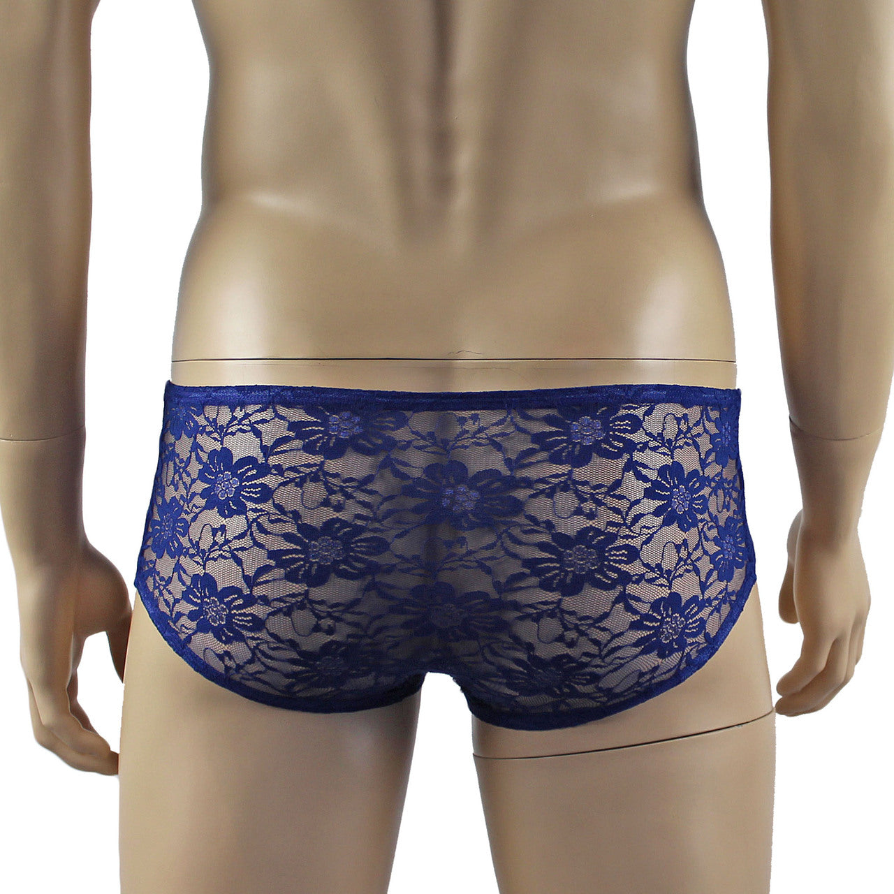 LAST ORDERS - Mens Sexy Lingerie Stretch Lace Male Panty Bikini Brief Navy