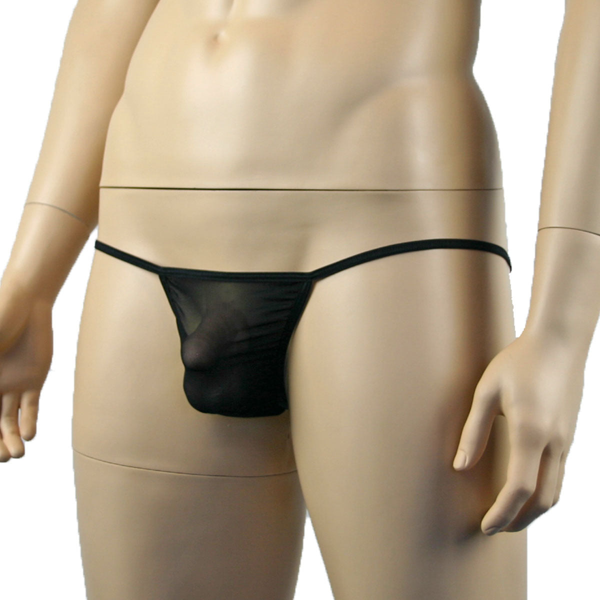 Mens Vicky See Through Mesh Micro Mini Pouch G string Black