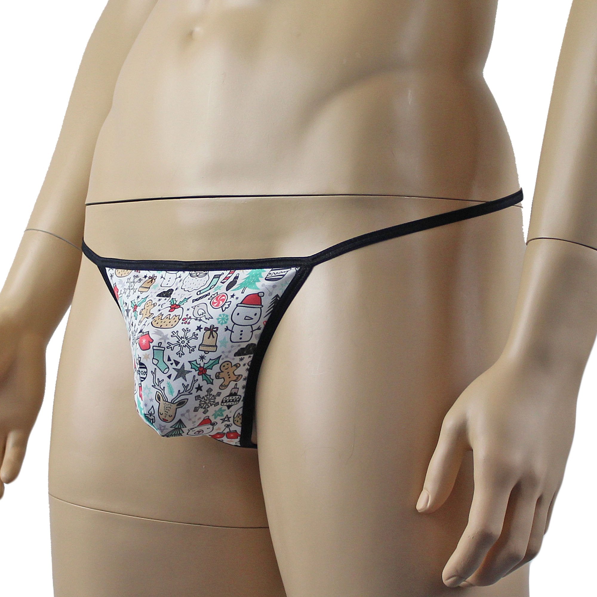 Christmas Holiday Gift Wrap Mens G string Pouch Underwear Xmas Underwear