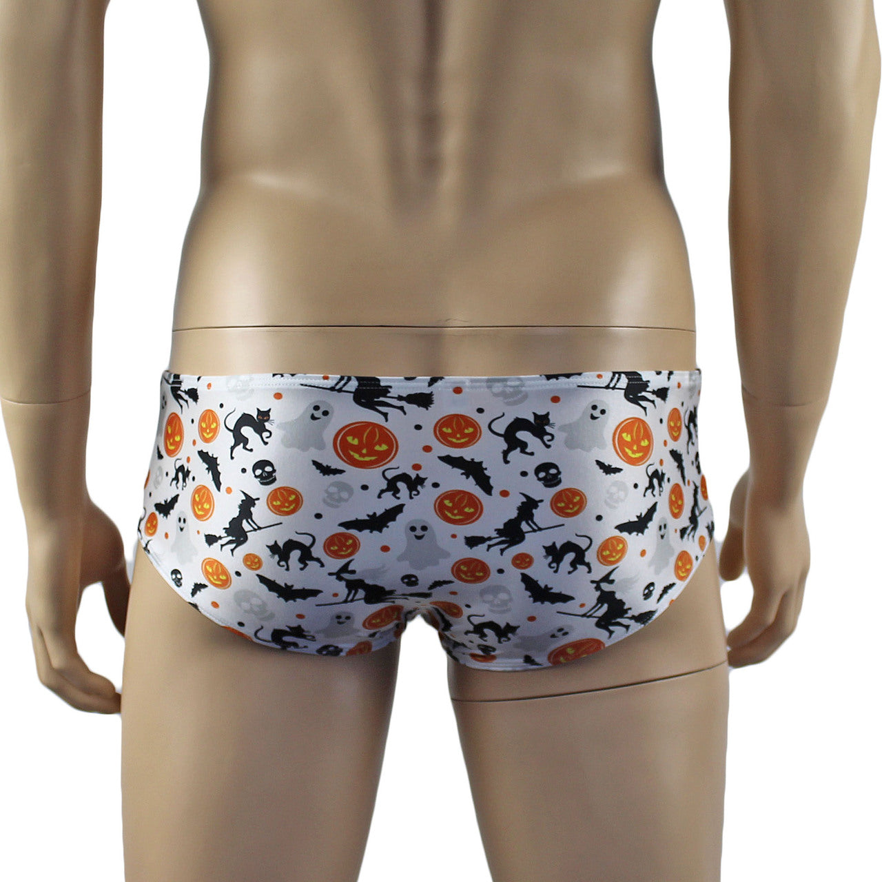 Mens Halloween Fun Boxer Briefs Underwear, Pumpkins, Witches, Bats & Ghosts