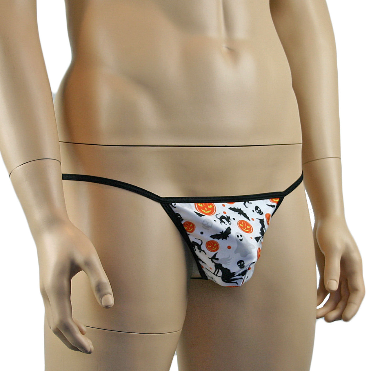 Mens Halloween Fun G string Pouch Underwear, Pumpkins, Witches, Bats & Ghosts