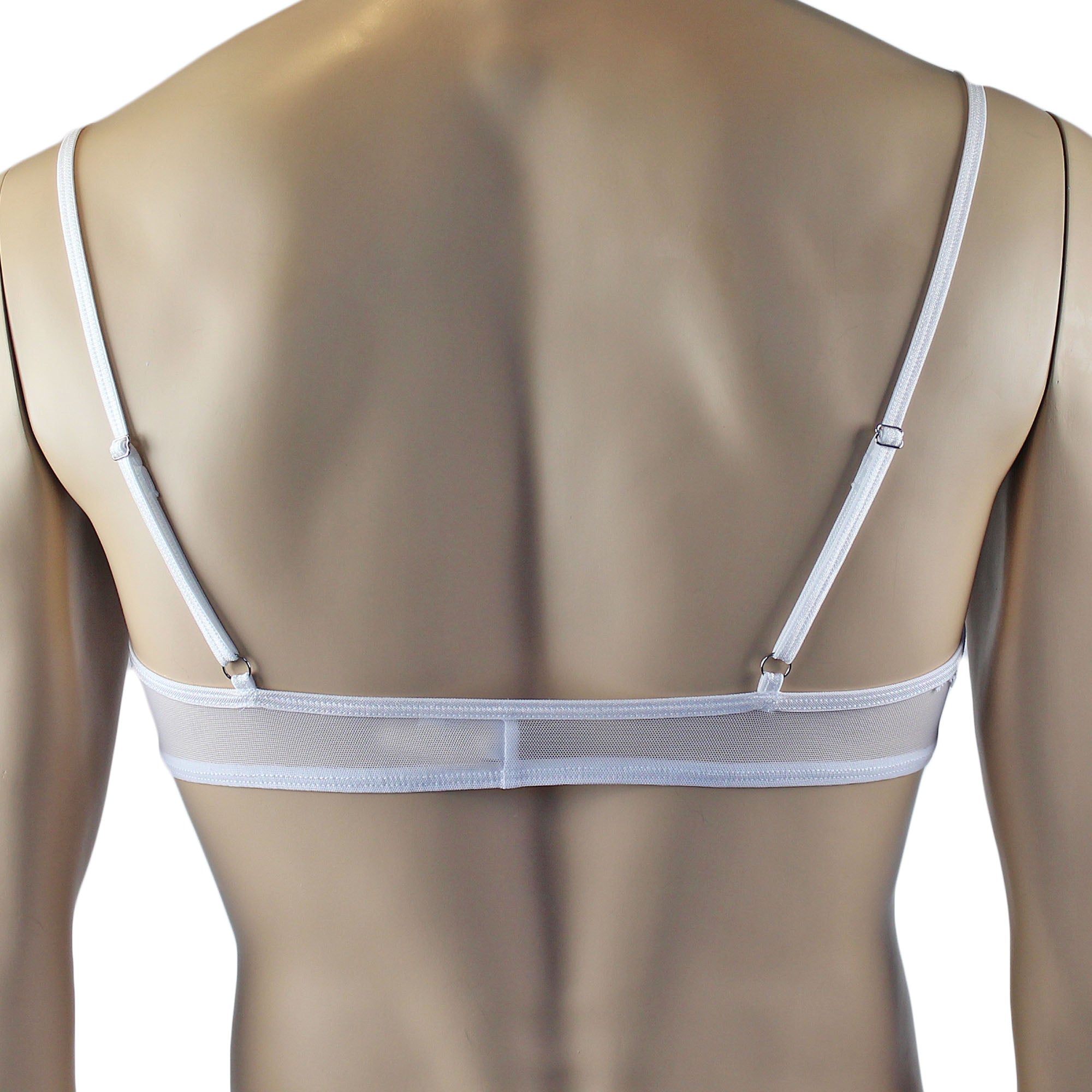 Mens Kristy Lace & Mesh Bra Top and Bikini Brief White