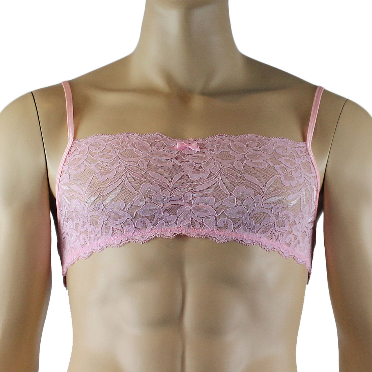 Mens Kristy Lingerie Bra Top and Bikini Brief Light Pink