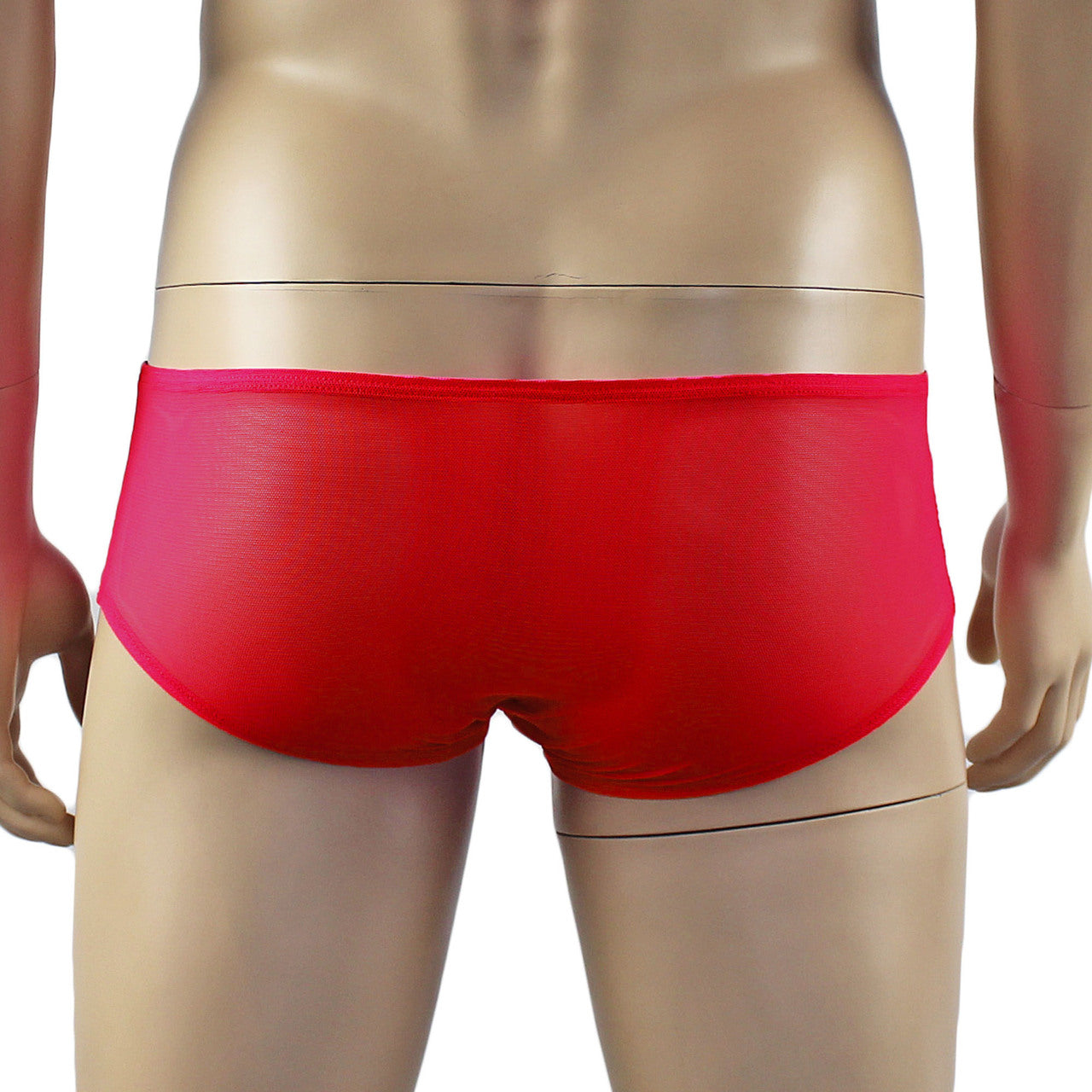 Mens Kristy Lingerie Sexy Lace and Mesh Panty Brief Red