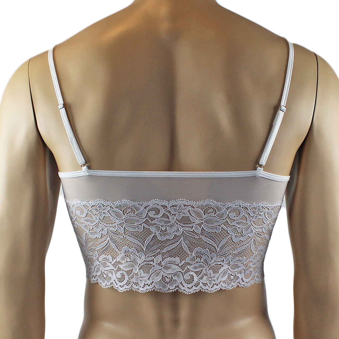 Mens Kristy Sexy Lace Camisole Top and Panty Brief White