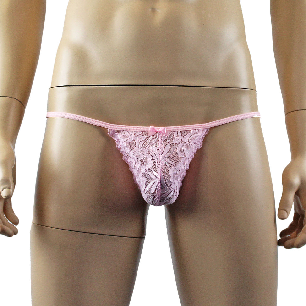 Mens Kristy Lingerie Bra Top and Pouch G string Light Pink