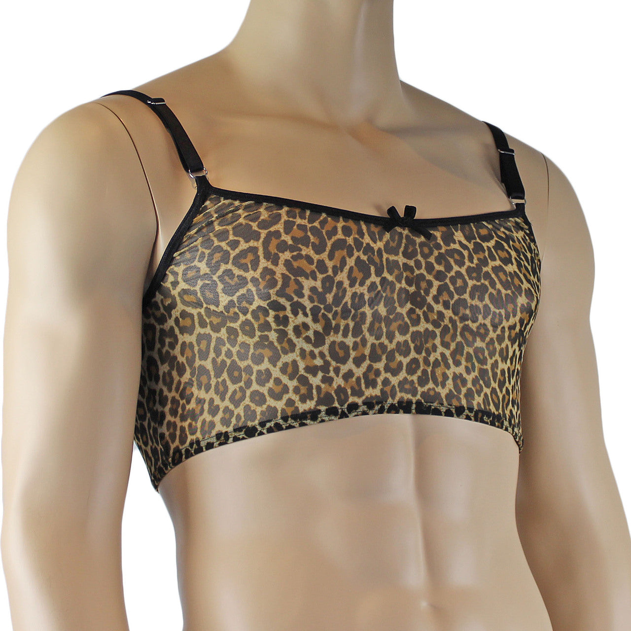 Mens Leopard Lingerie Animal Print Camisole Top
