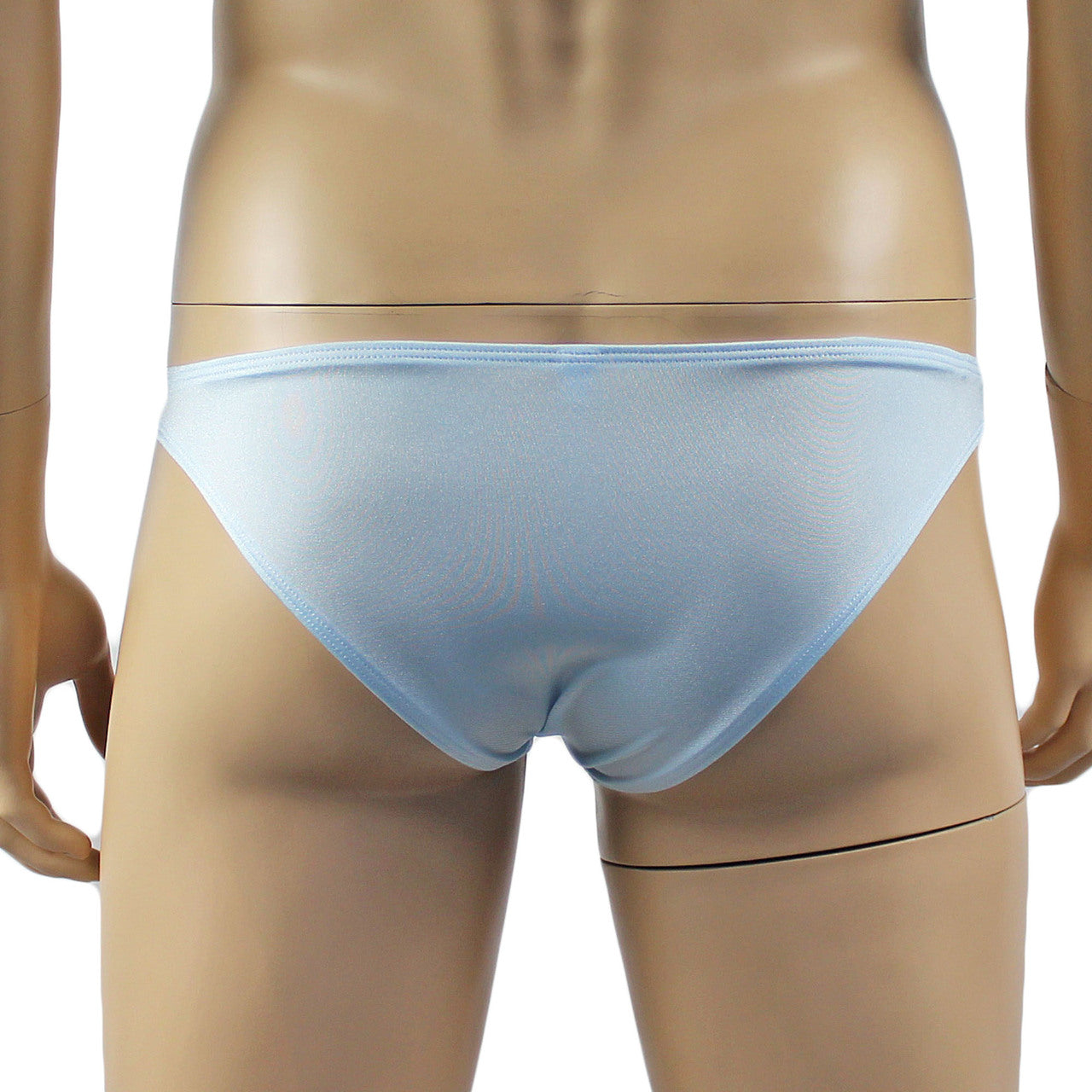 Mens Luxury Spandex & Lace Bra Top and Bikini Brief Light Blue