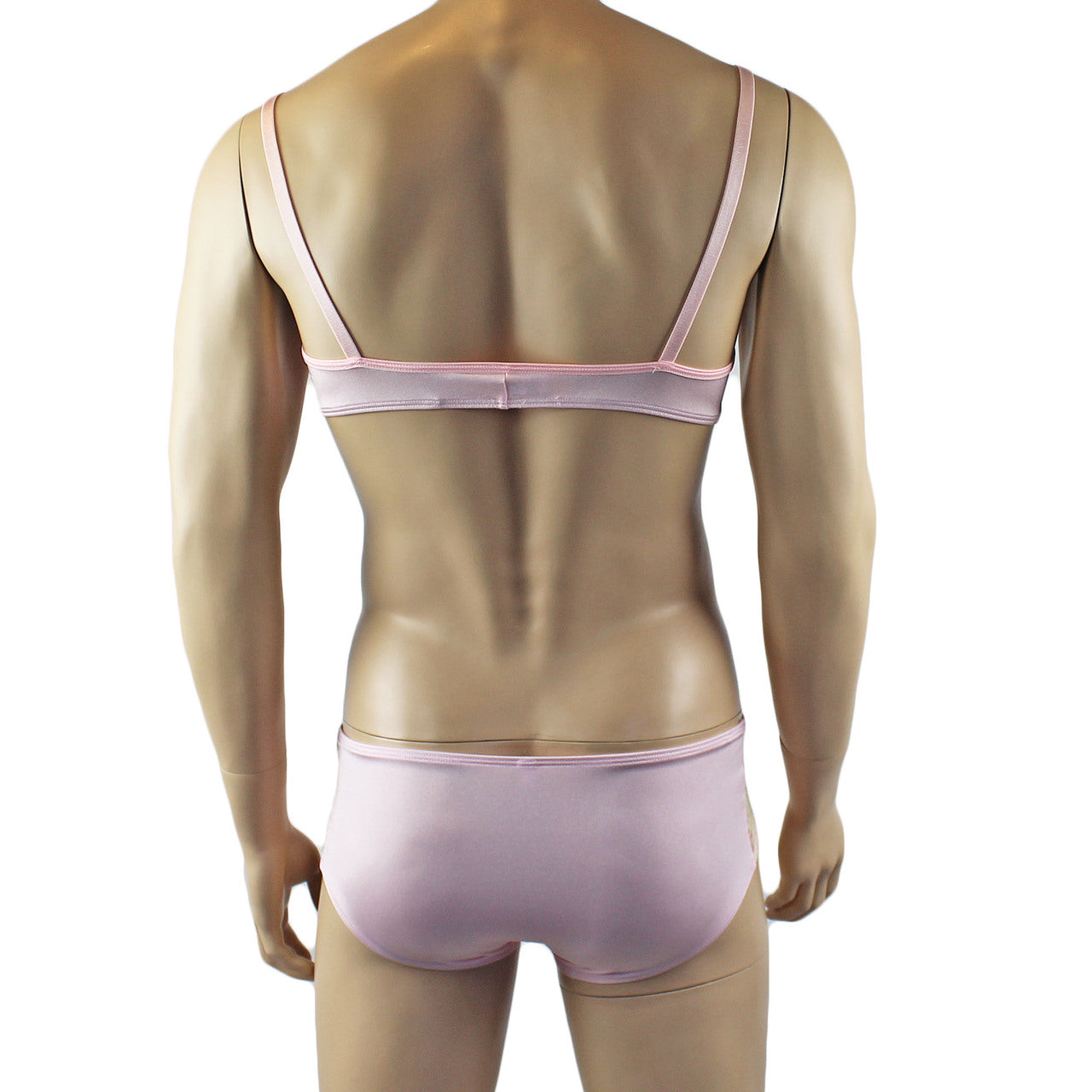 Mens Luxury Bra Top and Boxer Brief Pink