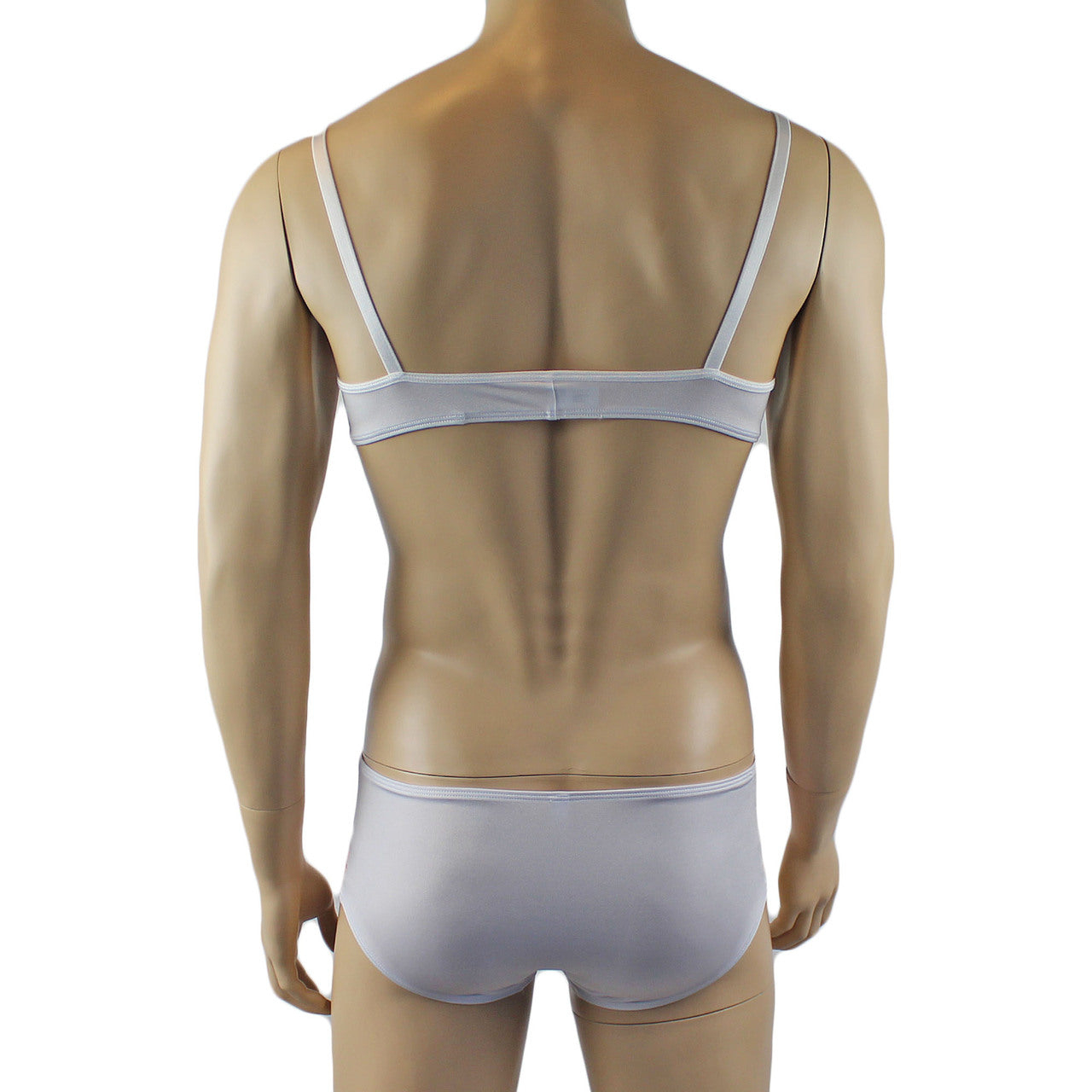 Mens Luxury Bra Top and Boxer Brief White
